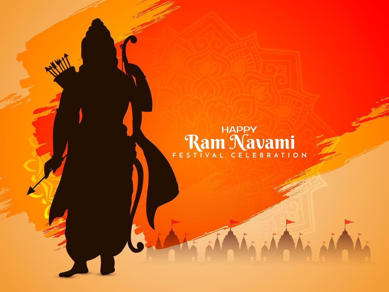 gelukkig shree RAM navami Indisch religieus festival achtergrond ontwerp vector