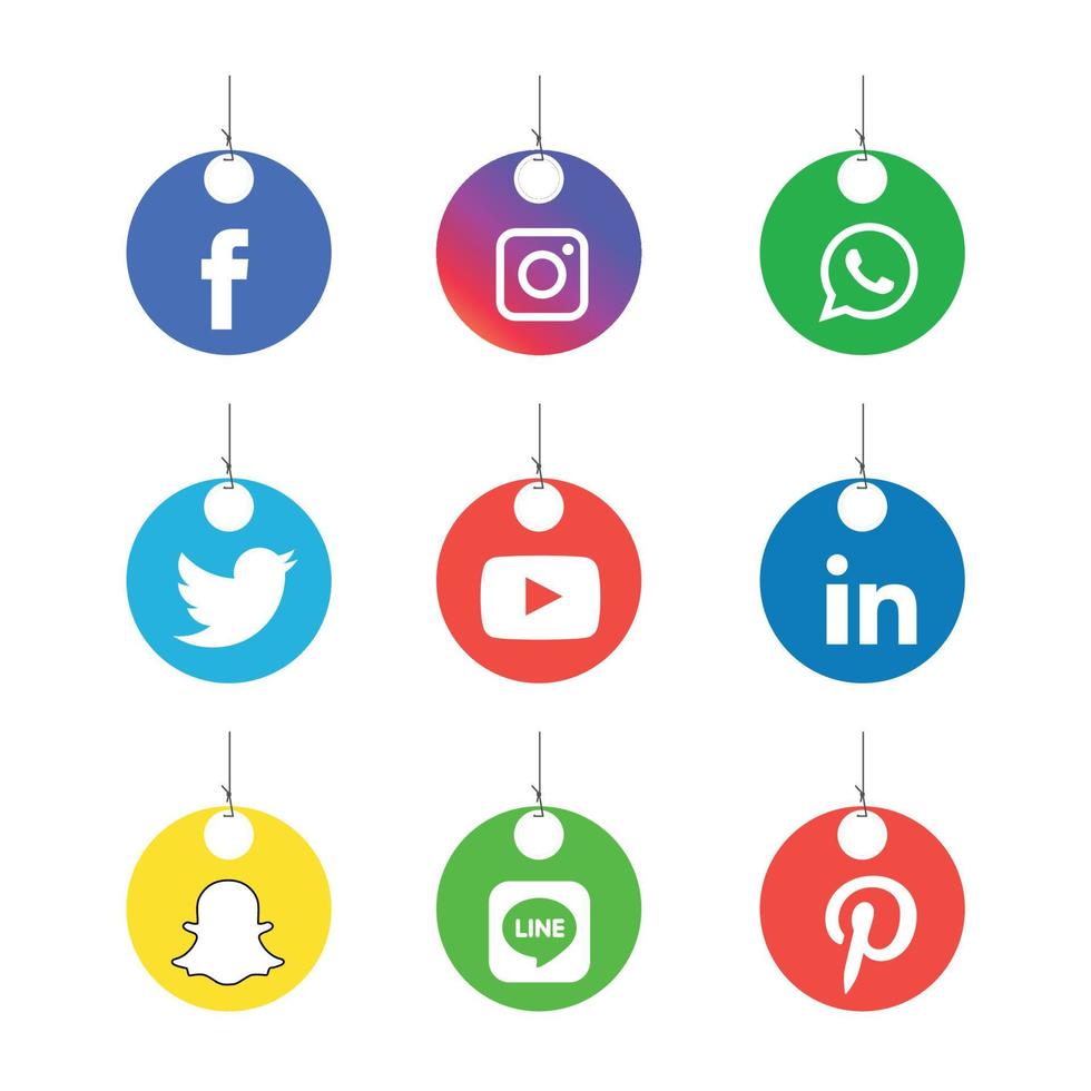 sociale media plat pictogrammen technologie, netwerk. achtergrond groep smiley face verkoop. delen, zoals, vectorillustratie twitter, youtube, whatsapp, snapchat, facebook, instagram, tiktok, tok vector