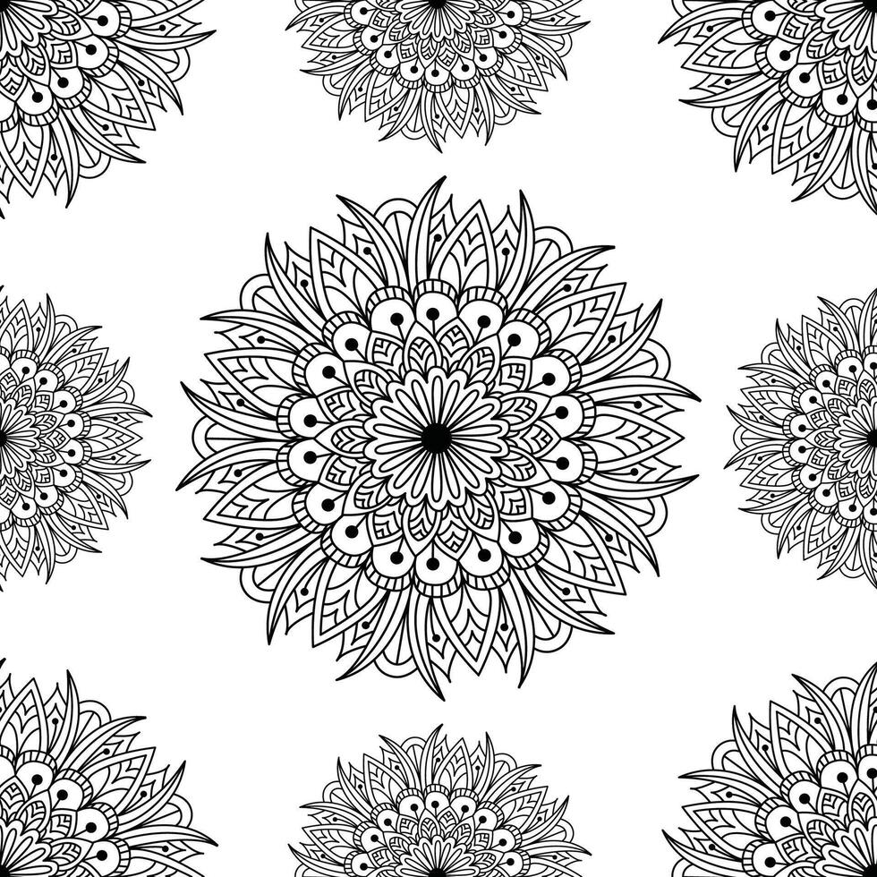 fantasie naadloos patroon met sier- mandala. abstract ronde tekening bloem achtergrond. vector