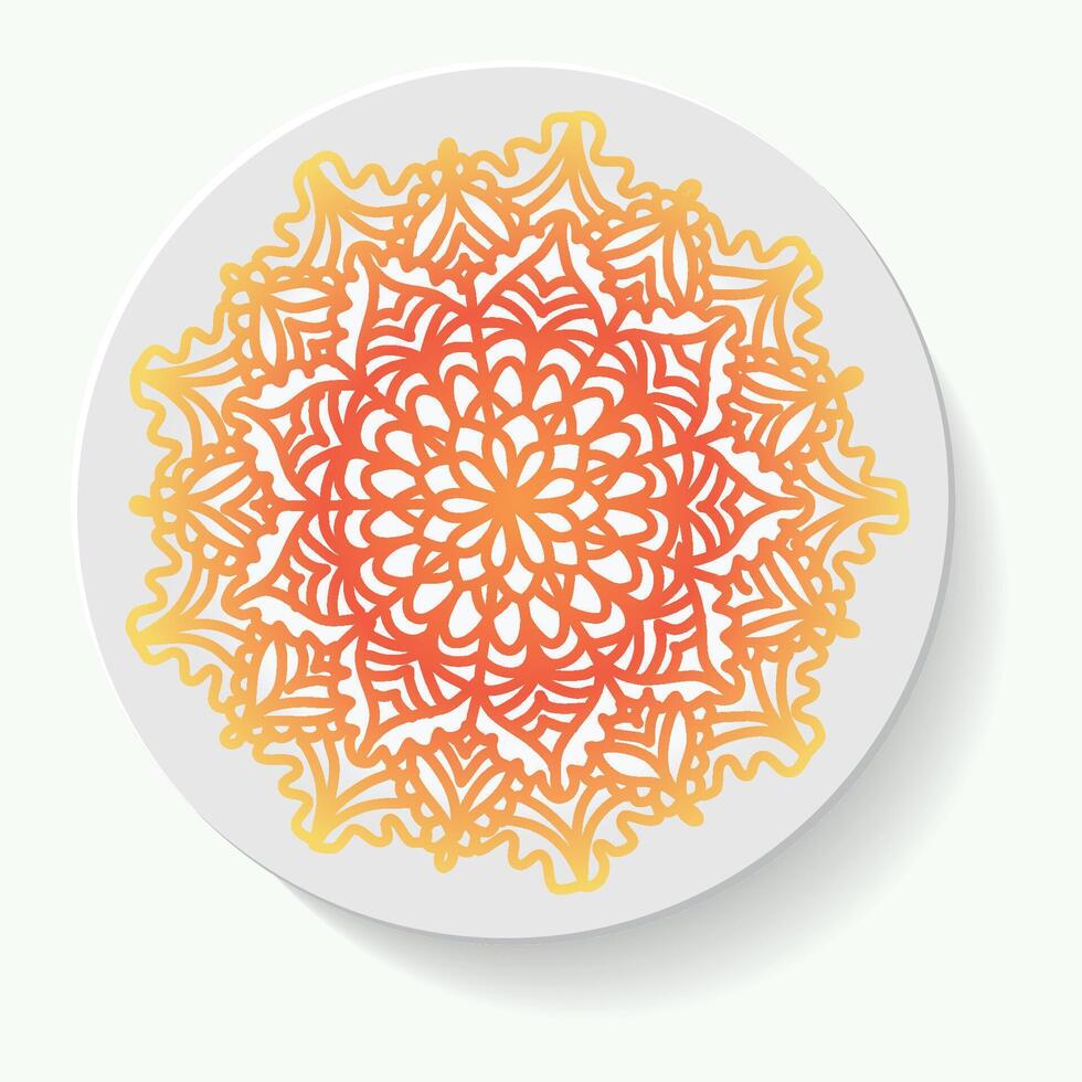 decoratief bord met ronde ornament in etnisch stijl. mandala circulaire abstract bloemen patroon. mode achtergrond met overladen gerecht. vector