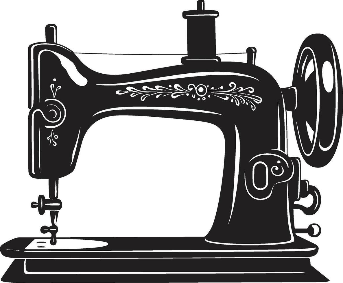 strak naaimachine zwart voor op maat gemaakt naaien machine precisie biezen elegant voor sluw naaien machine vector