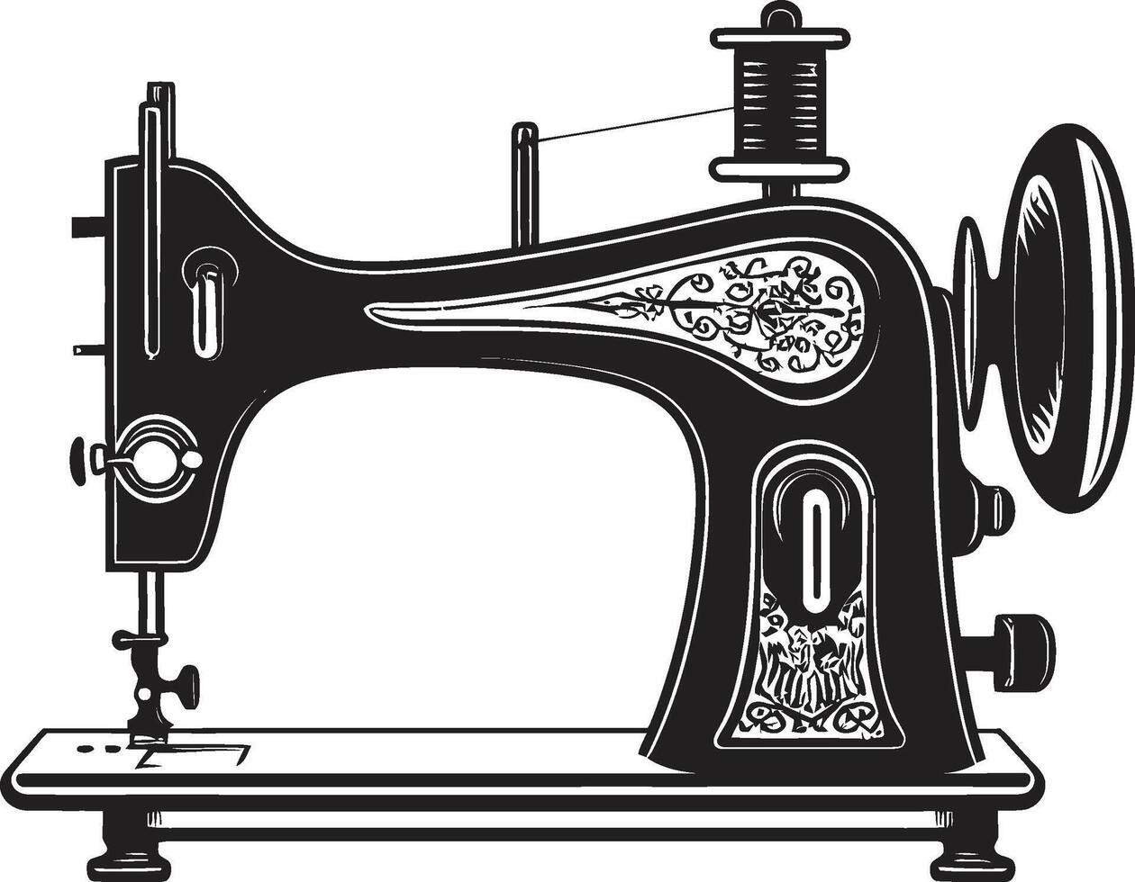 op maat gemaakt draden zwart voor sluw naaien machine monochromatisch meesterschap zwart voor naaien machine vector