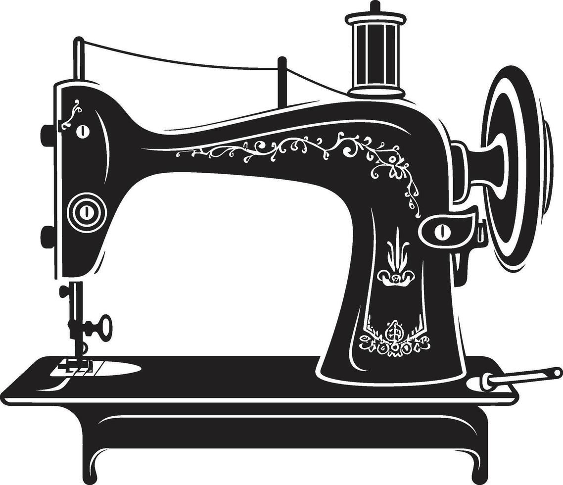 monochroom meesterschap elegant voor zwart naaien machine naald- noir zwart voor strak naaien machine vector