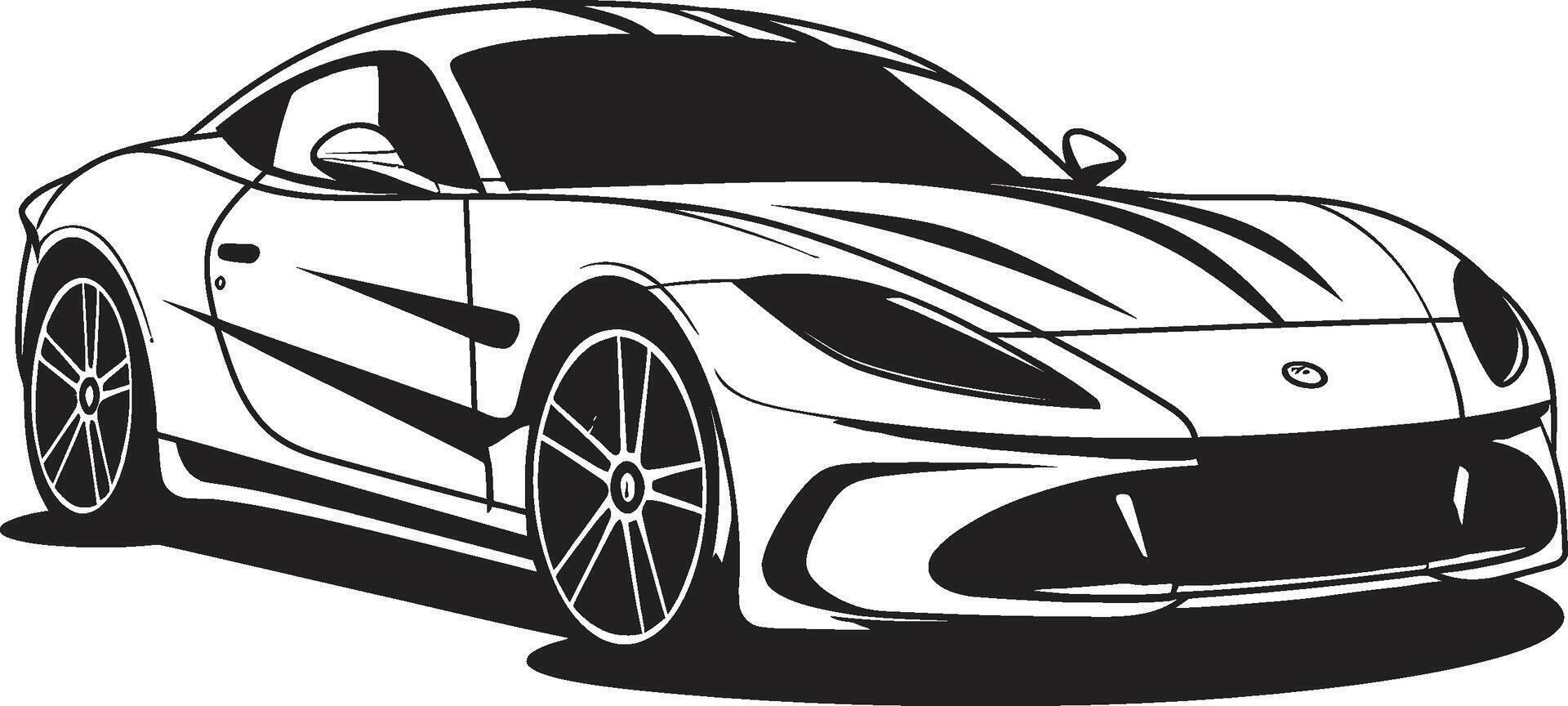 adrenaline versnelling elegant sportwagen lijn kunst in zwart supercar symbool zwart ic voor sportwagen lijn kunst embleem vector