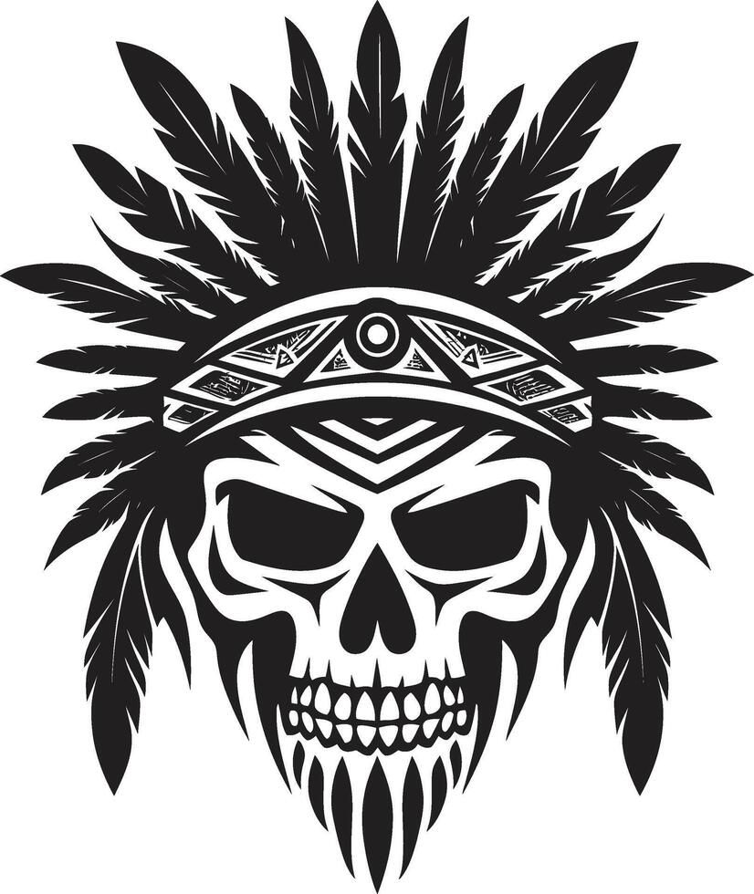 sjamanistisch essence zwart ic voor tribal schedel masker lijn kunst ingewikkeld echo's elegant tribal schedel lijn kunst in zwart vector