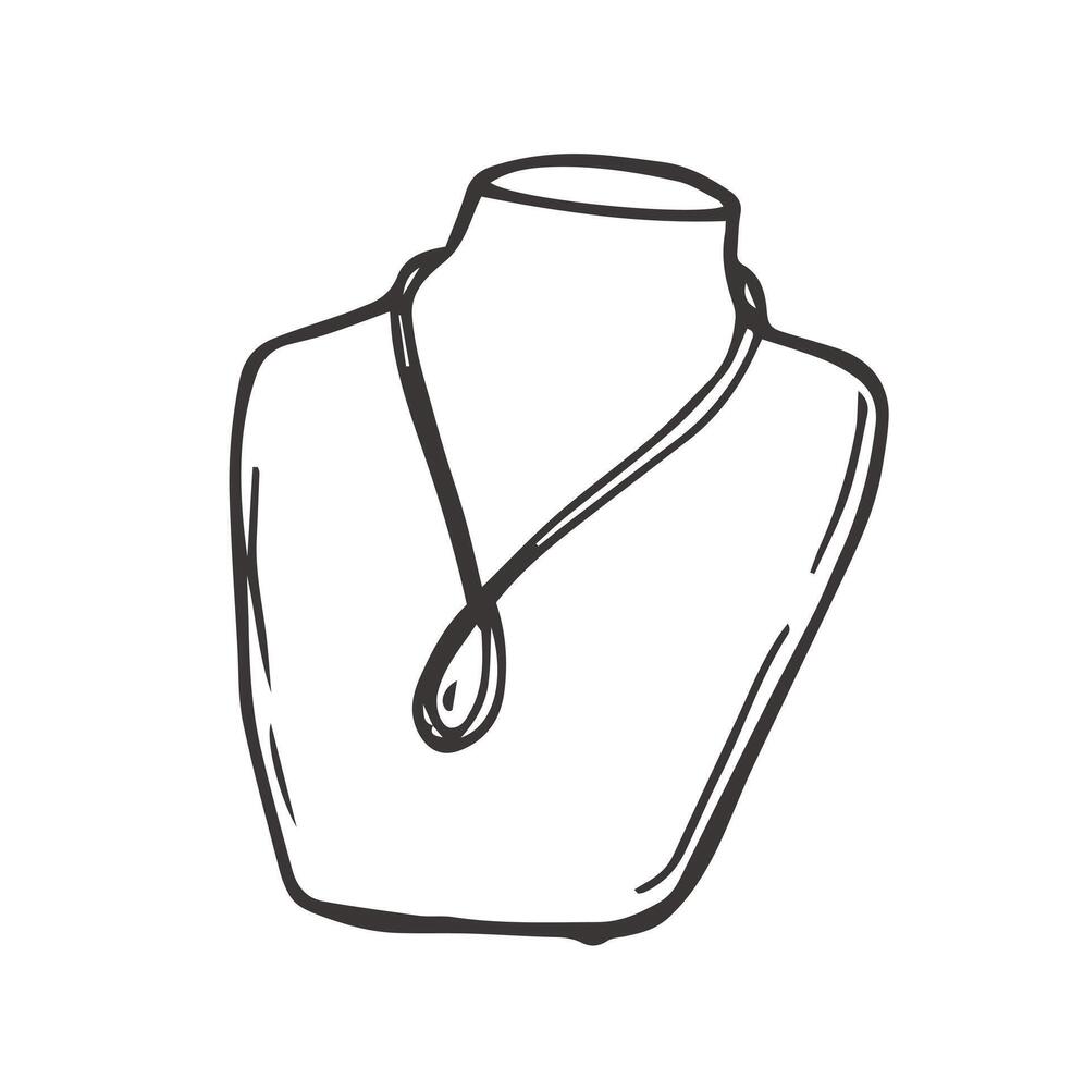 mannequin ketting icoon silhouet illustratie. jewerly grafisch pictogram symbool klem kunst. tekening schetsen zwart teken. vector