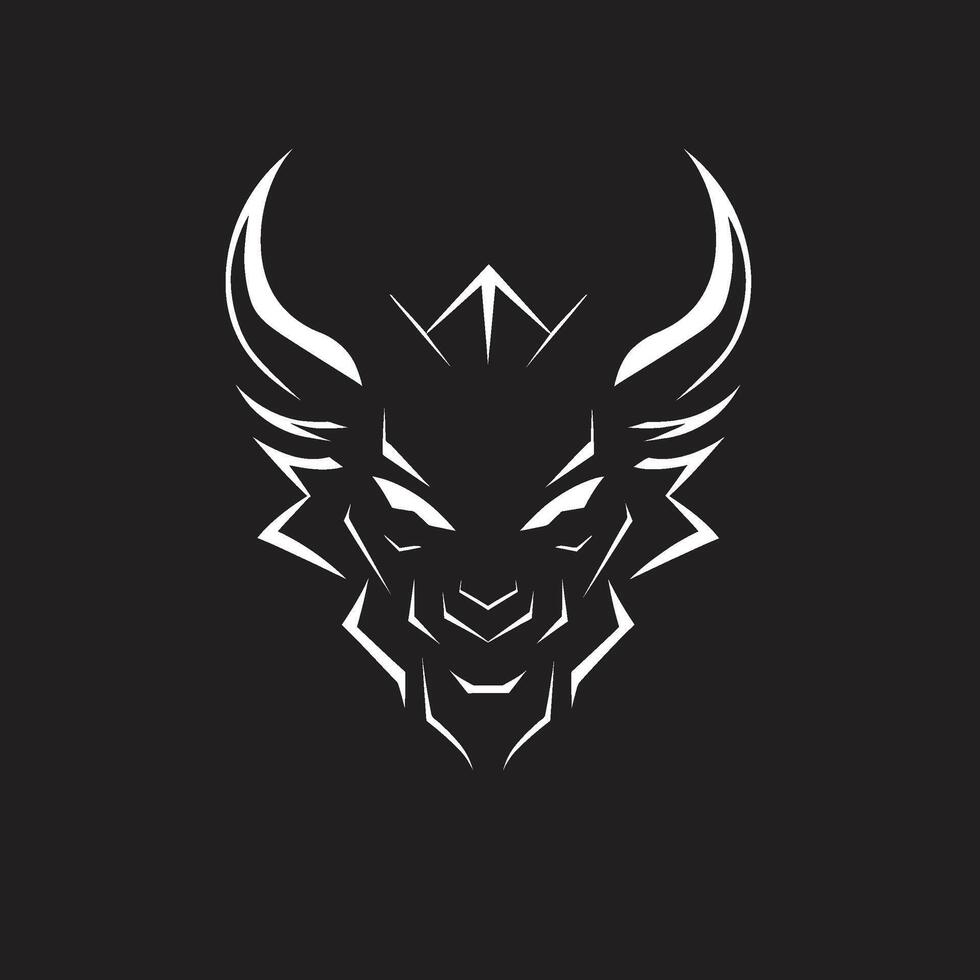 chique oni hoofd logo strak zwart illustratie Japans demon icoon oni masker in hedendaags zwart vector