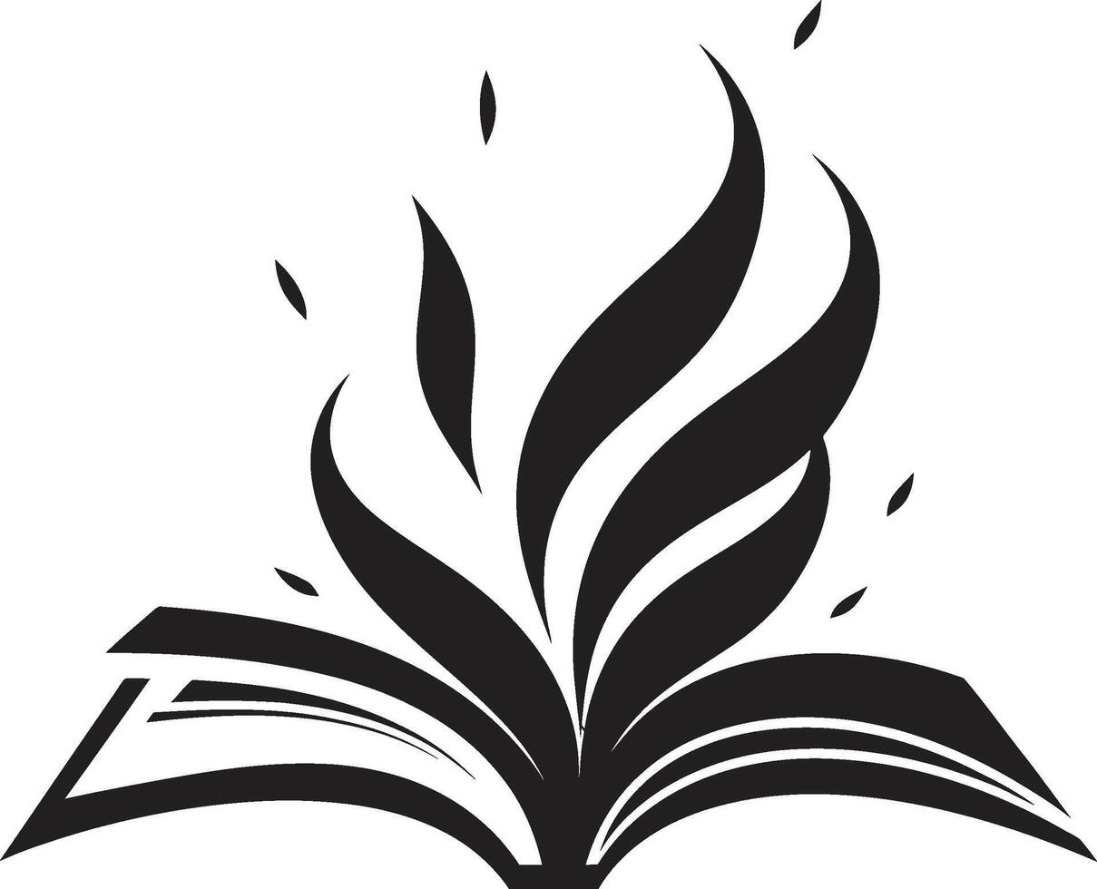 elegant boek Pagina's noir zwart logo ontwerp met illustratie Open boek elegantie strak zwart logo ontwerp vector