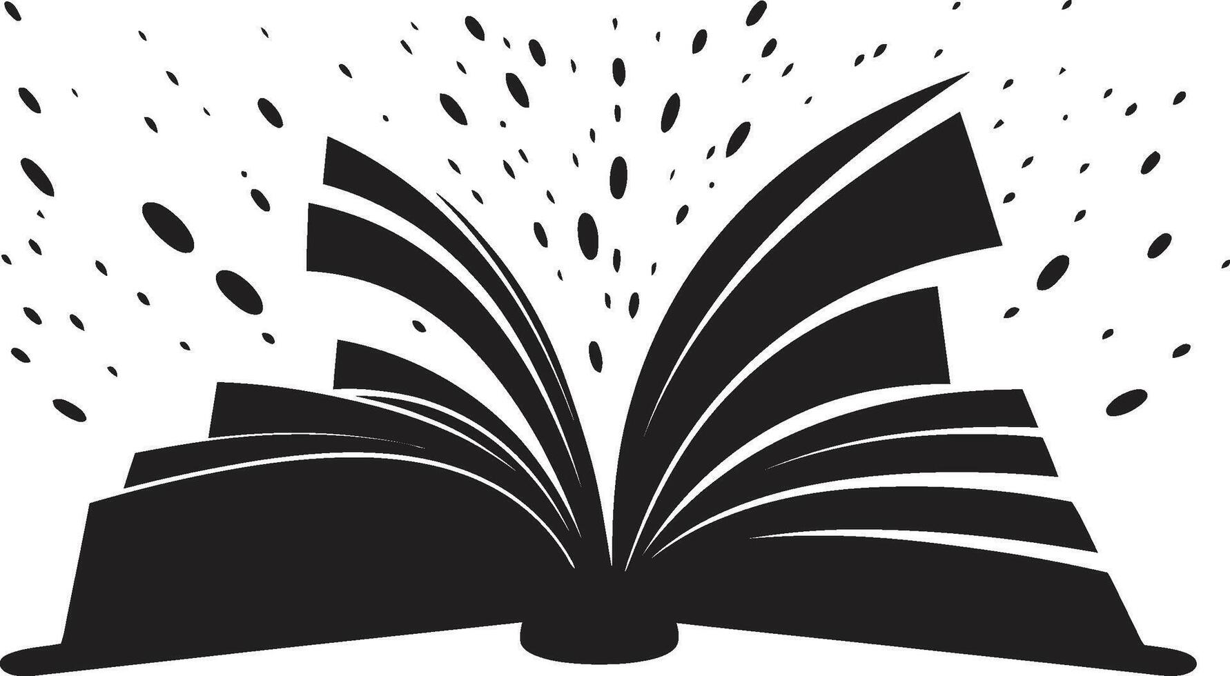 literair onthulling ingewikkeld logo met elegant boek ontwerp wijsheid Pagina's strak zwart icoon voor een boeiend merk vector