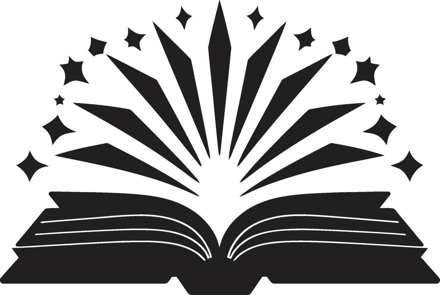 Open boek elegantie donker logo ontwerp voor literair in beroep gaan noir literair onthulling elegant zwart icoon met modern kunst vector