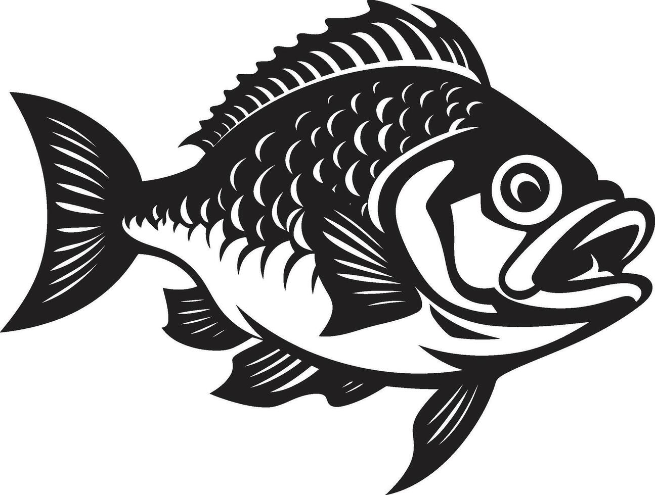 aquatisch terreur embleem chique icoon voor een boeiend merk identiteit woest water beest minimalistisch zwart embleem met strak piranha vector