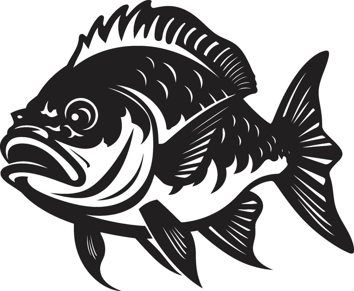 donker water woede minimalistisch logo voor een opvallend merk kaken van chaos elegant zwart logo ontwerp met strak piranha vector