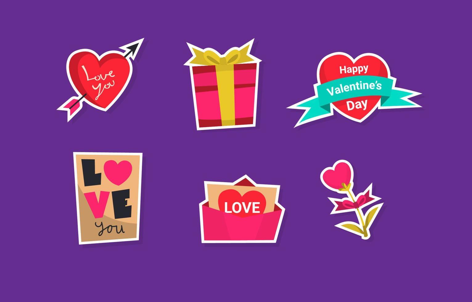 Valentijnsdag stickers collecties vector