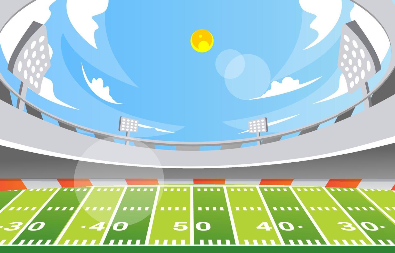 super bowl stadion in de ochtend vector