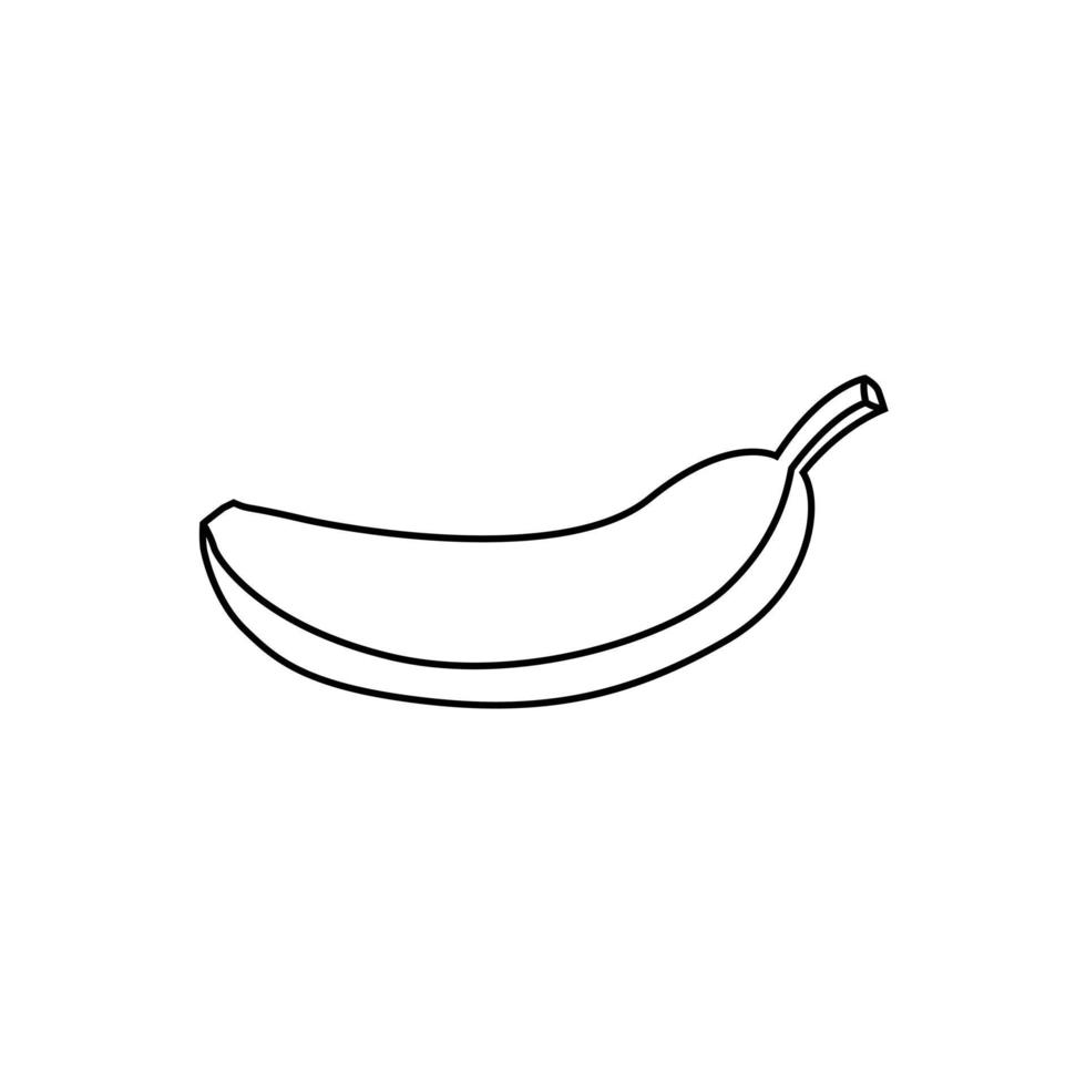 banaan kleurboek vector. lijntekeningen van tropisch fruit zwart en wit vector