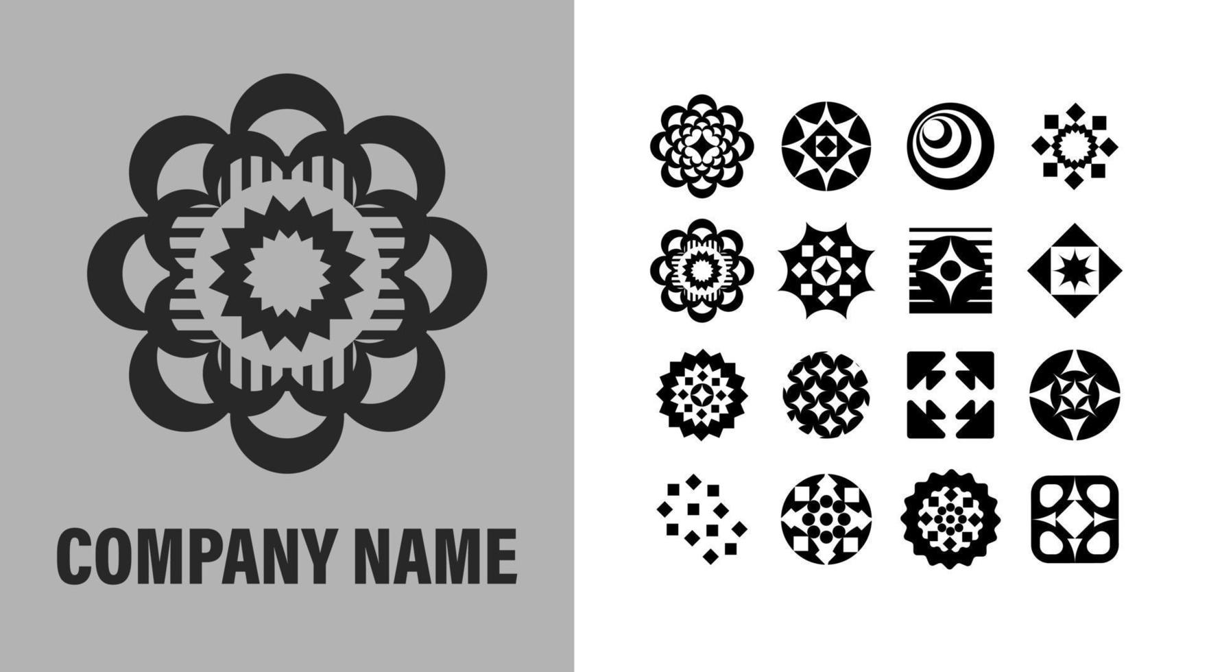 set van abstracte vorm logo concept. vector bedrijf sjabloon symbool ontwerp. mandala kunst geïsoleerd