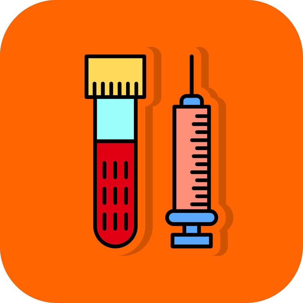 injectie gevulde oranje achtergrond icoon vector