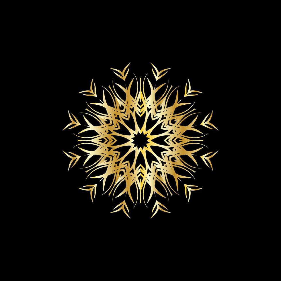 mandala. goud decoratief element. afbeelding voor kleuren. abstract circulaire ornament met gestileerde bladeren vector