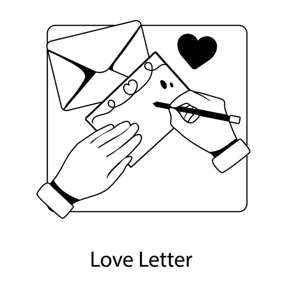 trendy liefdesbrief vector