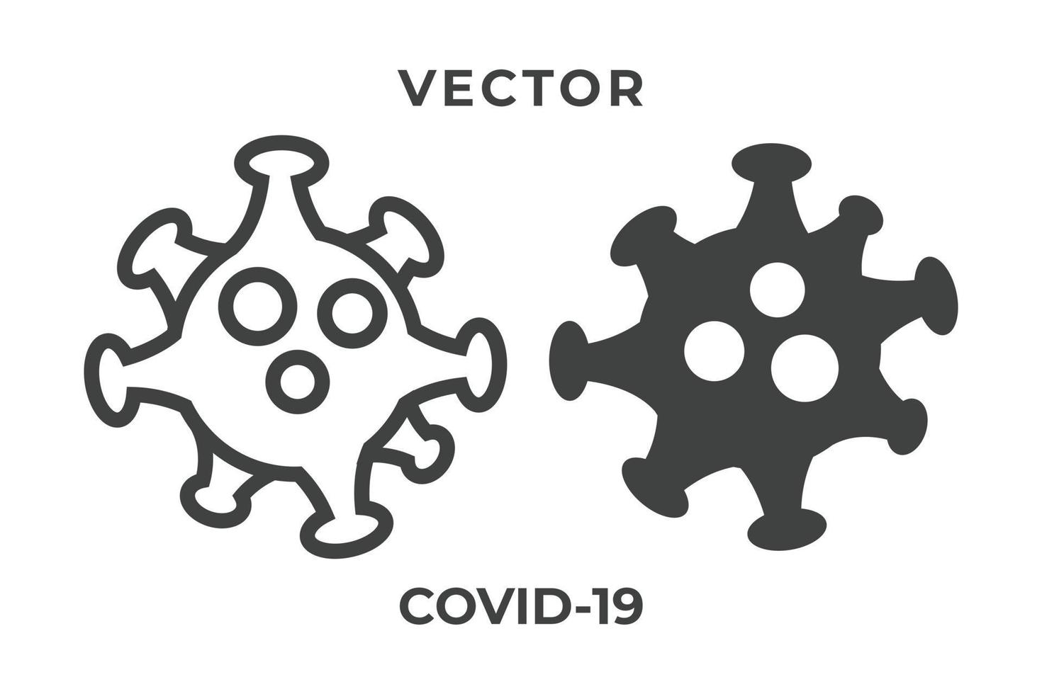 virus icoon. corona lijntekeningen symbool en glyph vector