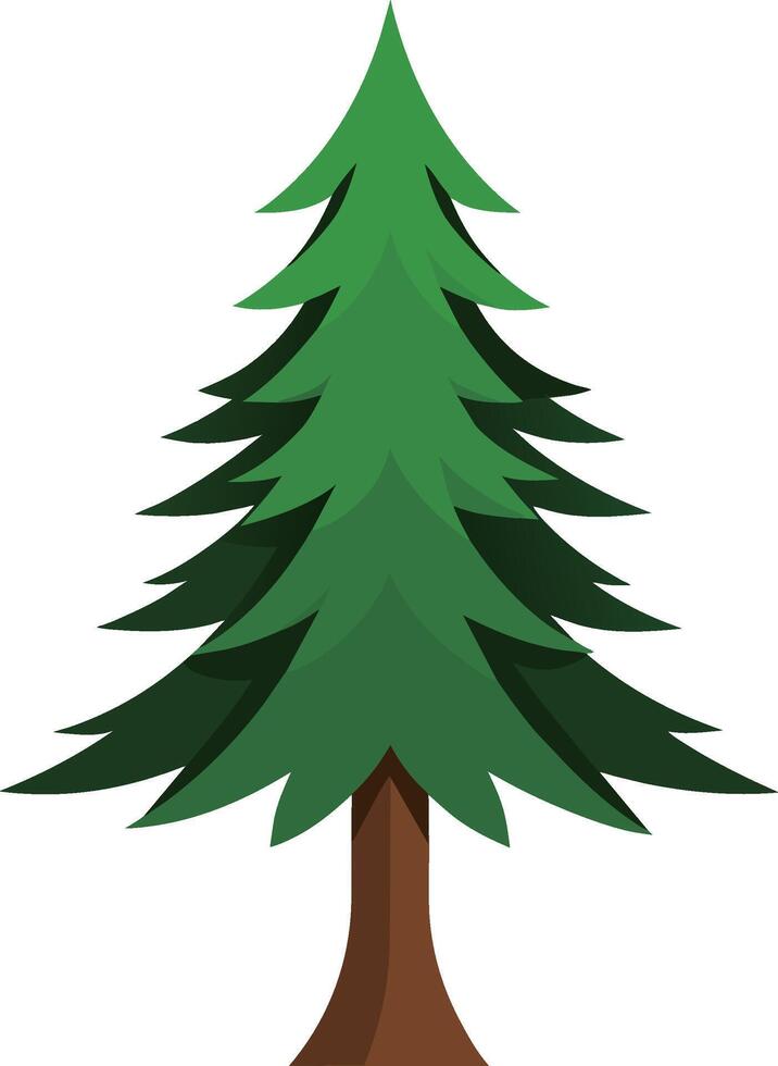 illustratie van een pijnboom boom geïsoleerd Aan vlak stijl vector