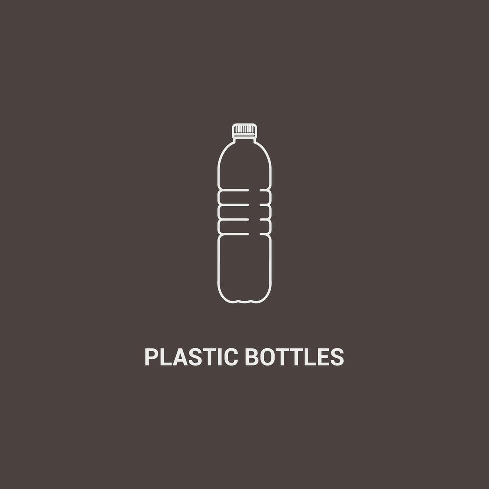 illustratie van de schets ontwerp van een mineraal plastic fles. vector