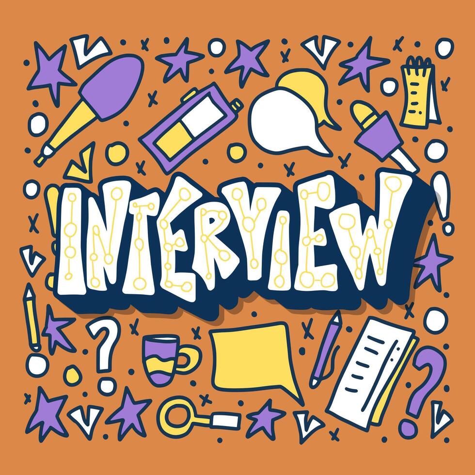 interview ontwerp poster. illustratie. vector