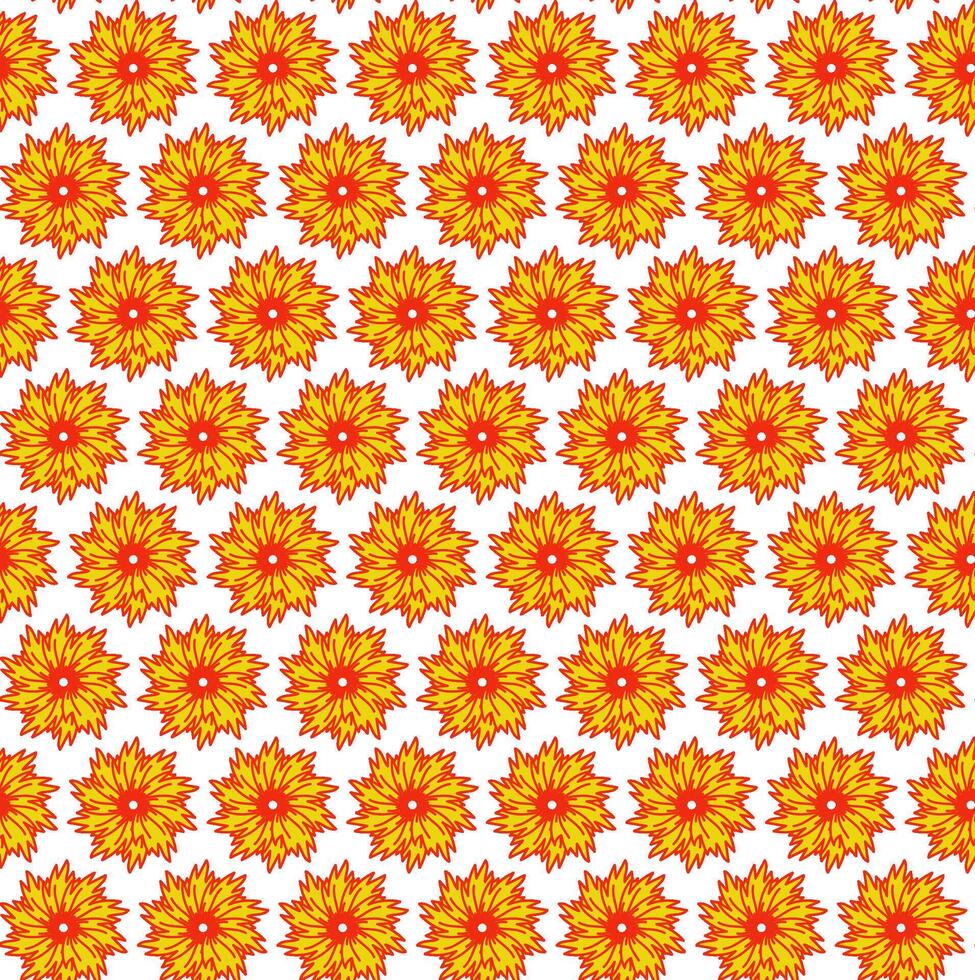 helder bloemen patroon in de het formulier van oranje bloemen Aan een wit achtergrond vector