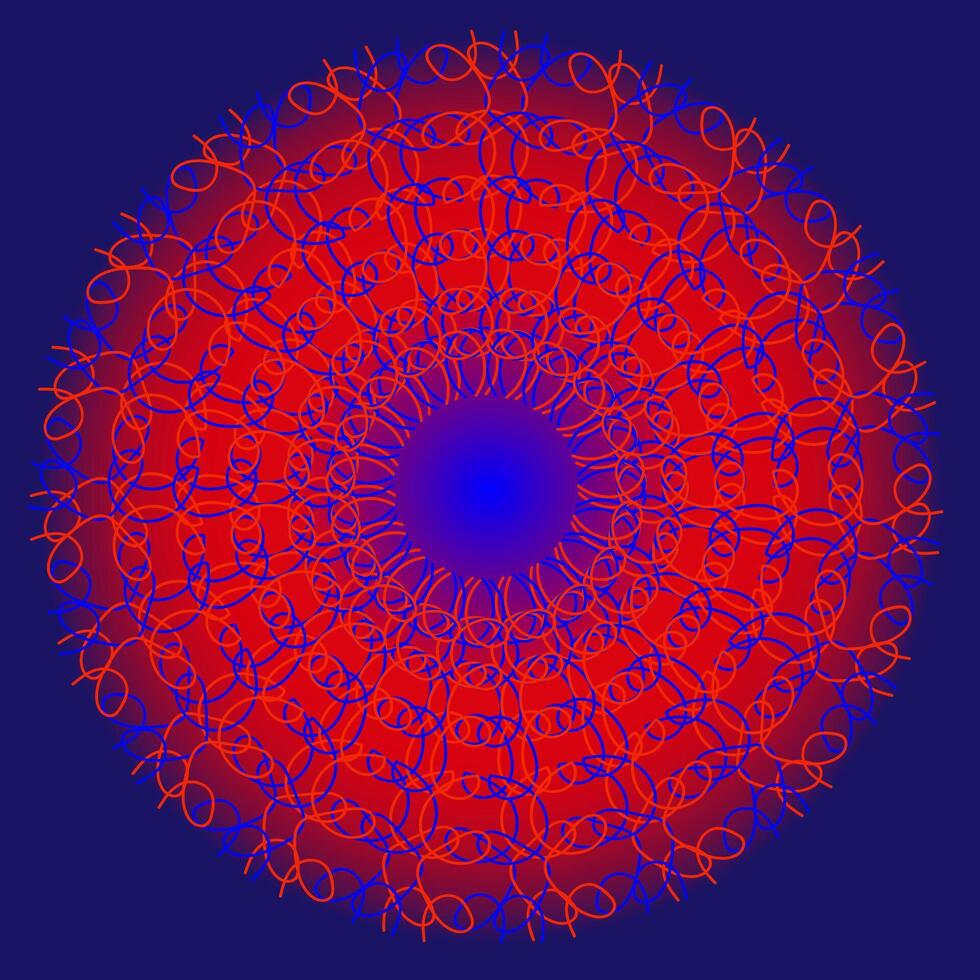 helder abstract ronde patroon in koel kleur Aan blauw achtergrond vector