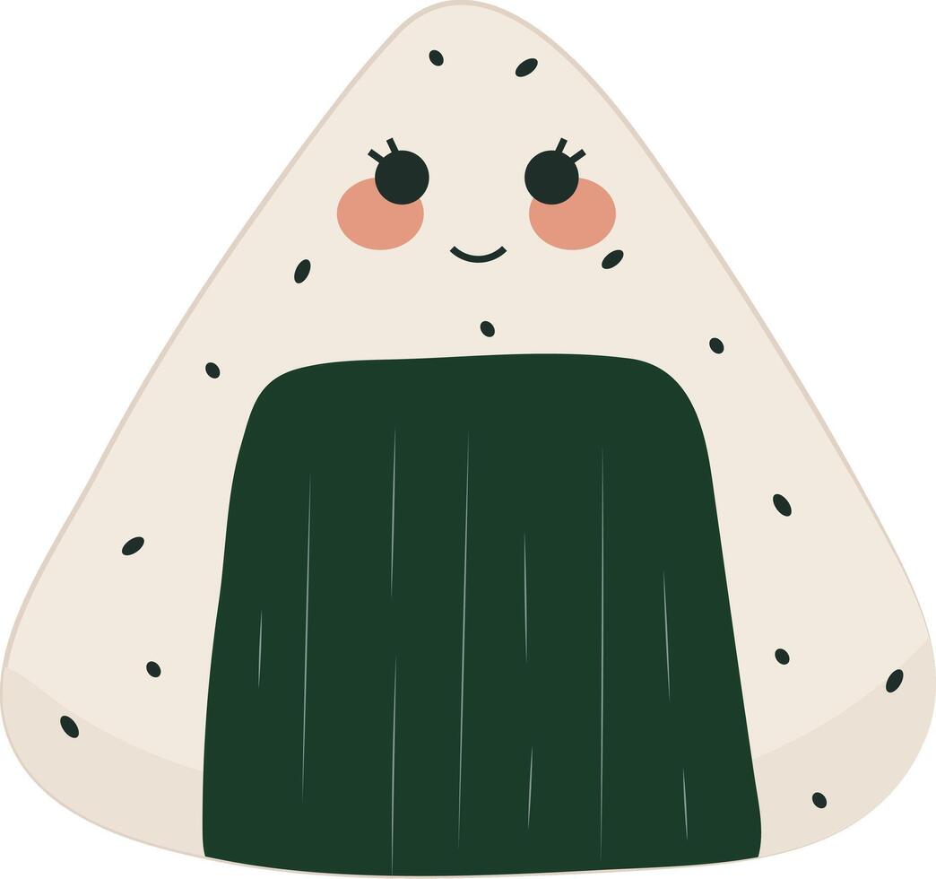 tekenfilm Japans onigiri rijst- bal keuken illustratie grafisch element kunst kaart vector