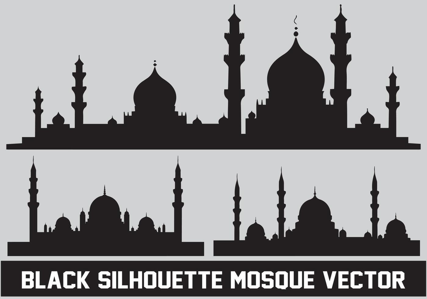 moskee silhouet zwart kleur voor Islamitisch ontwerp vector