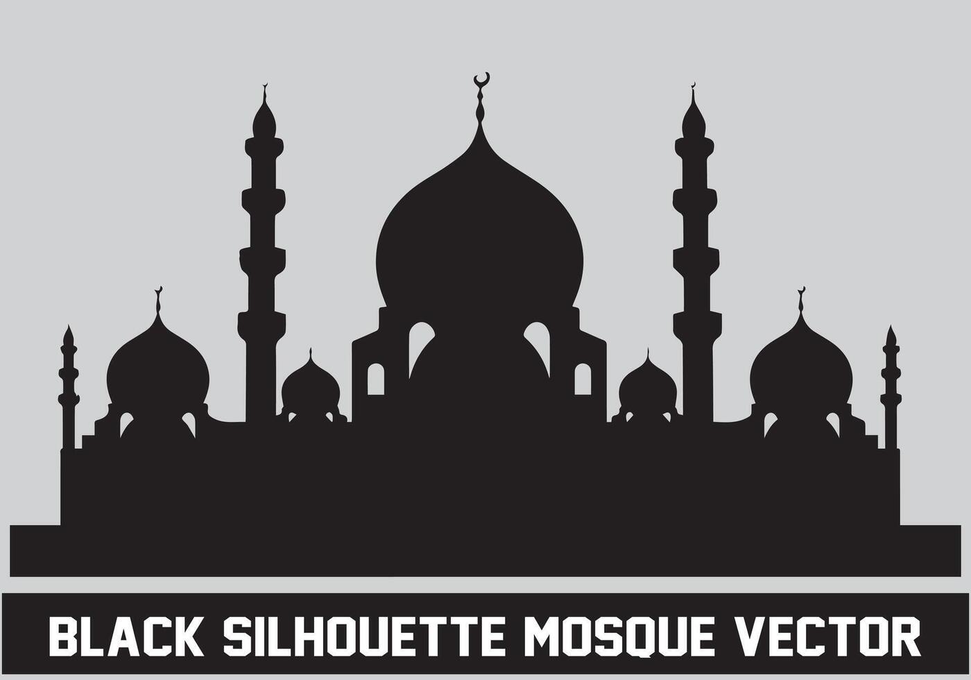 moskee zwart silhouet icoon illustratie voor Islamitisch element vector