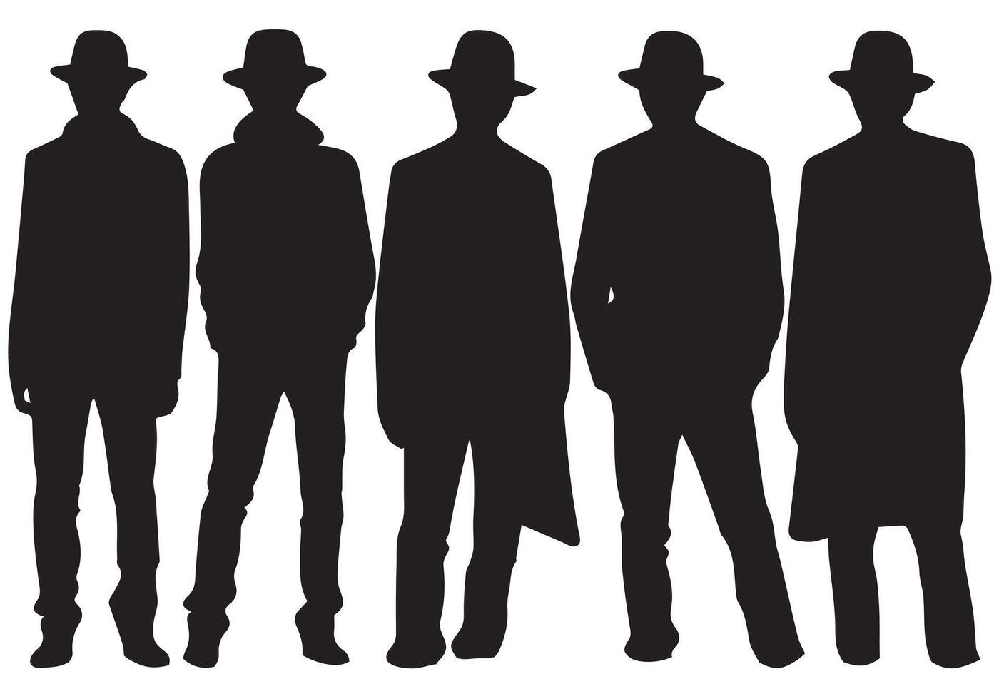 reeks van slim zakenman silhouet illustratie vector