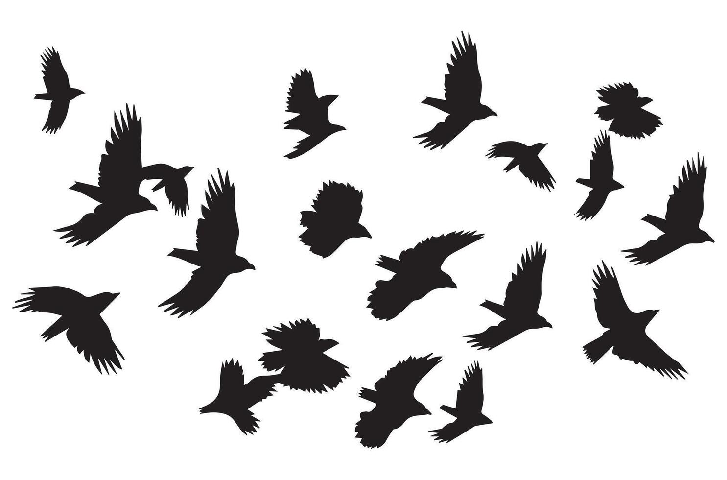 vliegend vogelstand silhouet reeks vliegend vogelstand icoon reeks reeks van vliegend vogelstand silhouetten vector