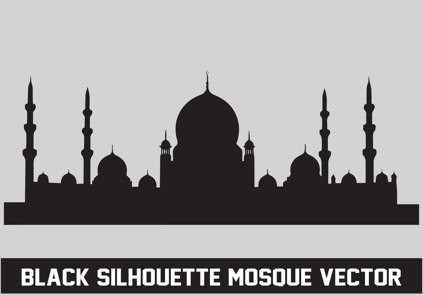 moskee silhouet zwart kleur voor Islamitisch ontwerp vector