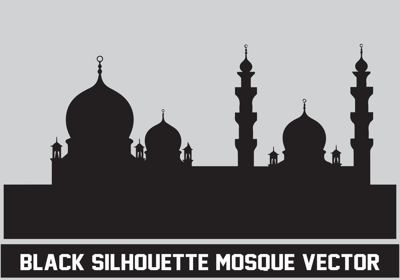 moskee zwart silhouet icoon illustratie voor Islamitisch element vector