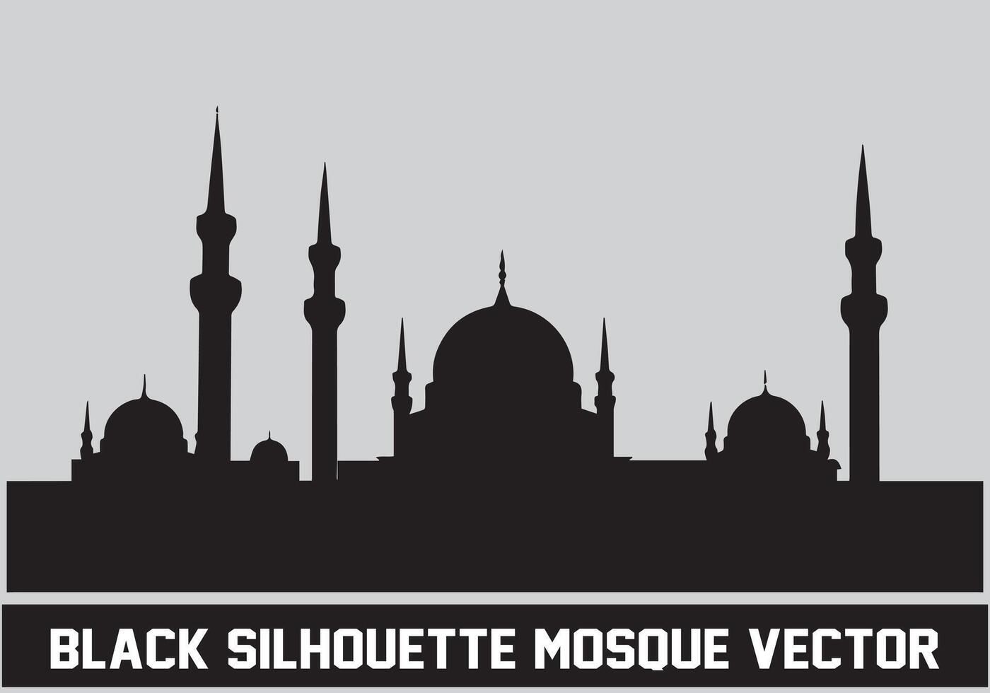 moskee zwart silhouet icoon illustratie voor Islamitisch element vector