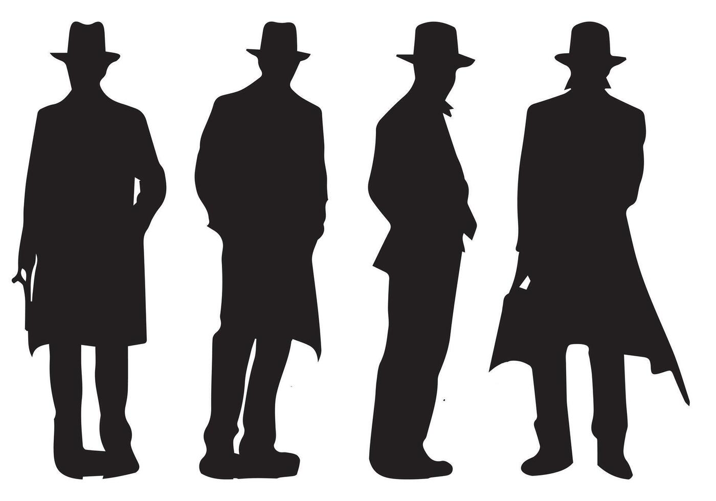 reeks van slim zakenman silhouet illustratie vector