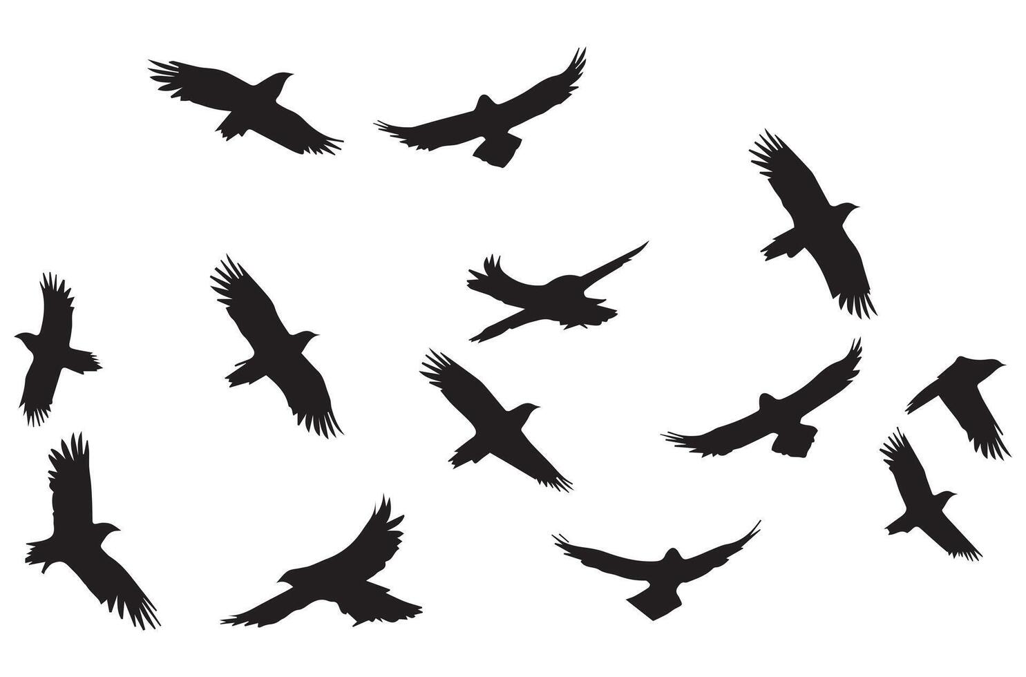 vliegend vogelstand silhouet reeks vliegend vogelstand icoon reeks reeks van vliegend vogelstand silhouetten vector