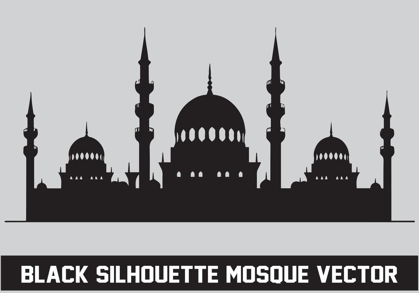 moskee silhouet zwart kleur voor Islamitisch ontwerp vector