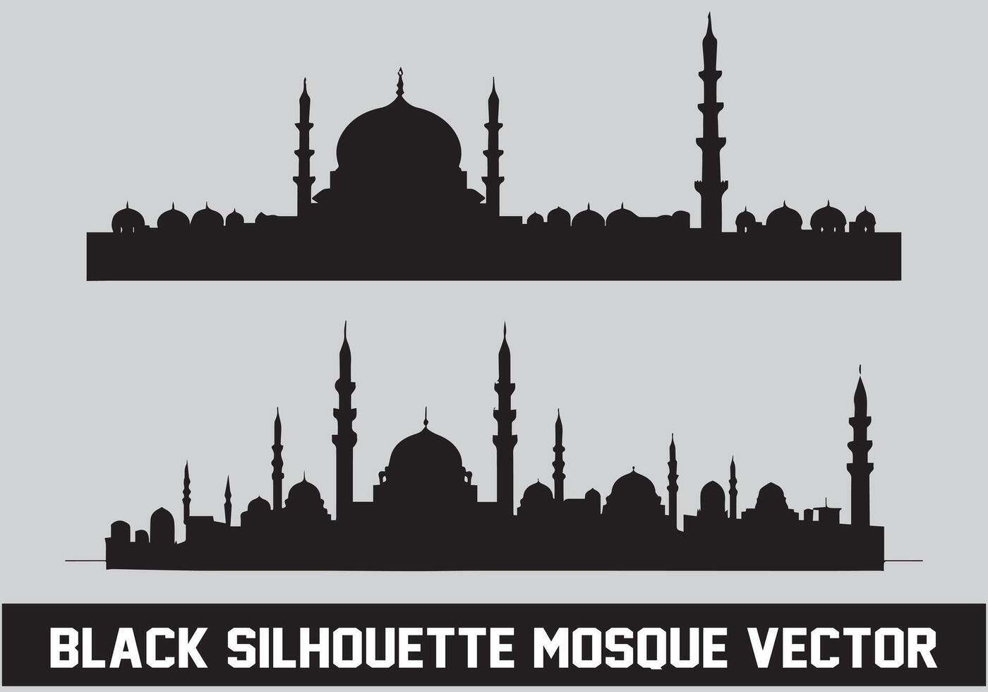 moskee zwart silhouet icoon illustratie voor Islamitisch element vector