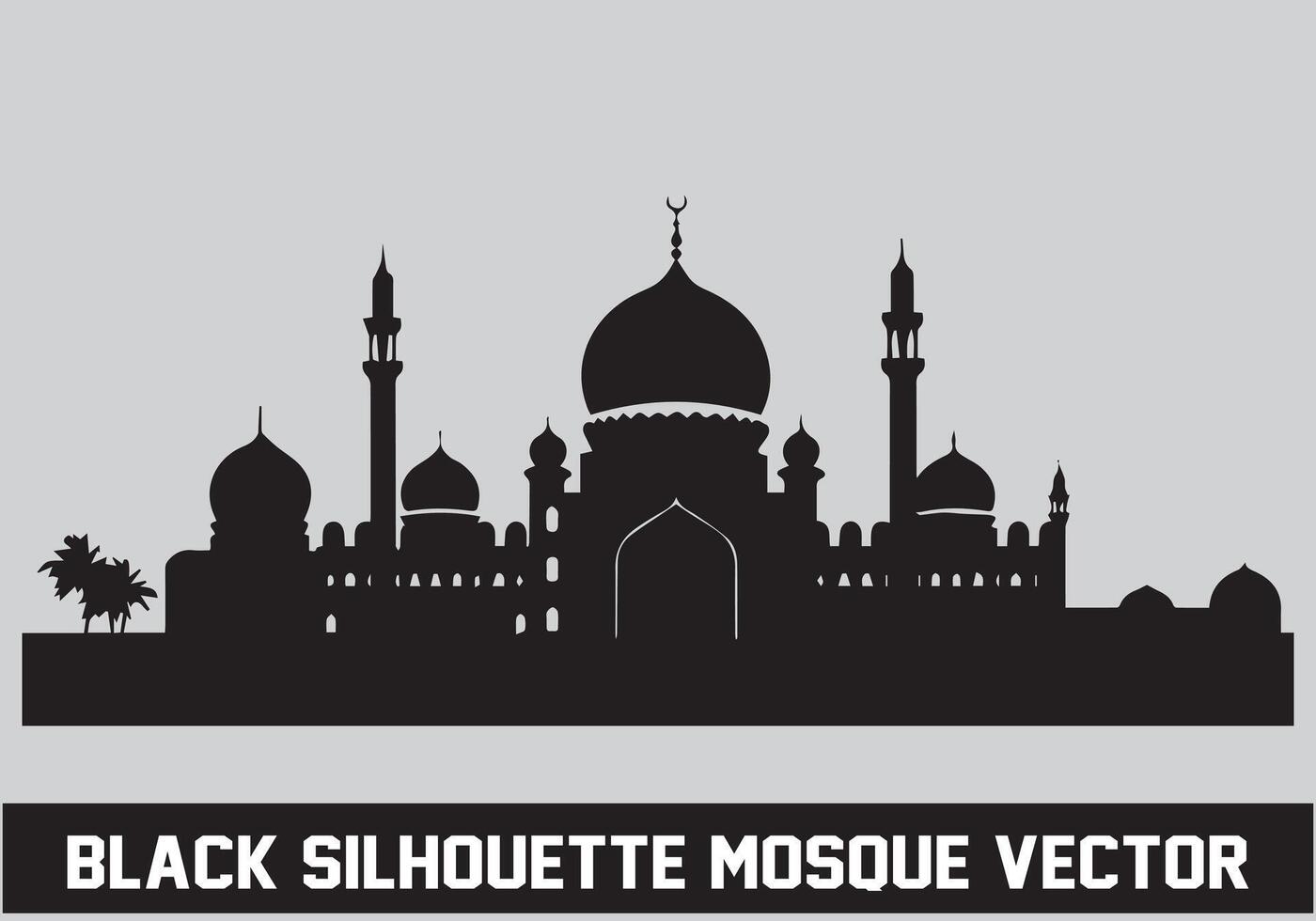 moskee zwart silhouet icoon illustratie voor Islamitisch element vector