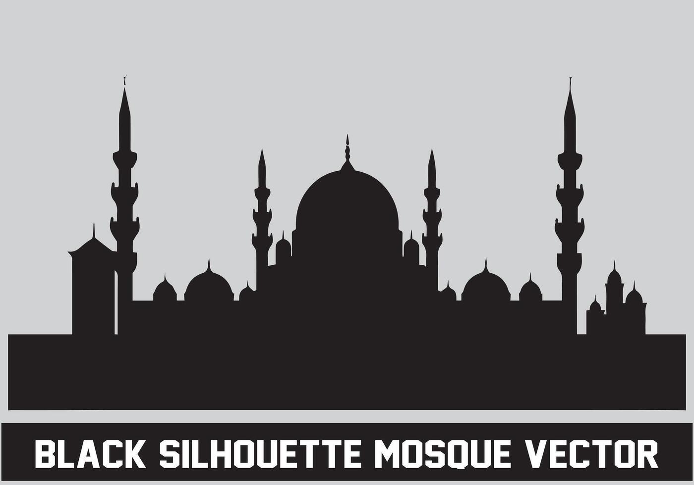 moskee zwart silhouet icoon illustratie voor Islamitisch element vector