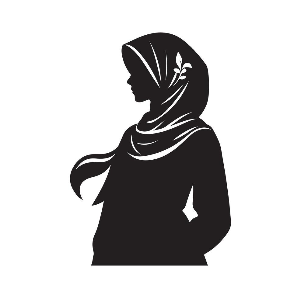 hijab stijl mode staand illustratie ontwerp vector