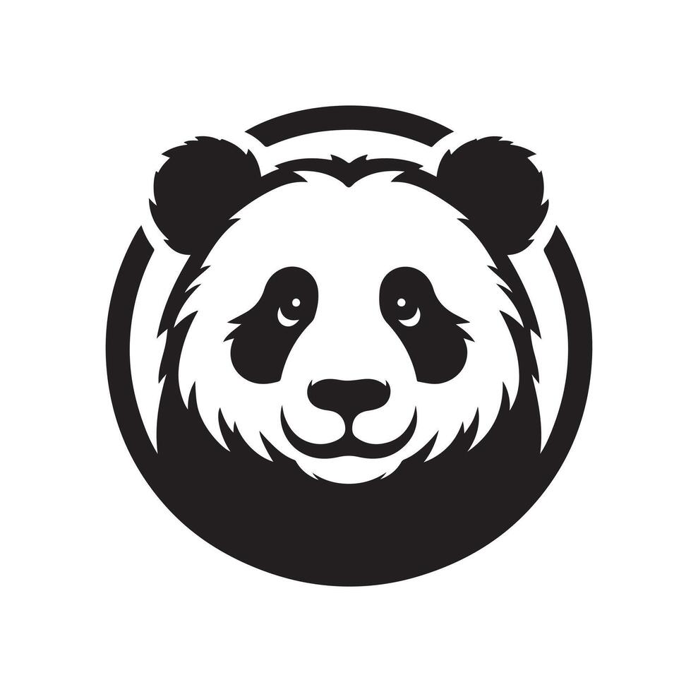 panda illustratie ontwerp silhouet stijl vector