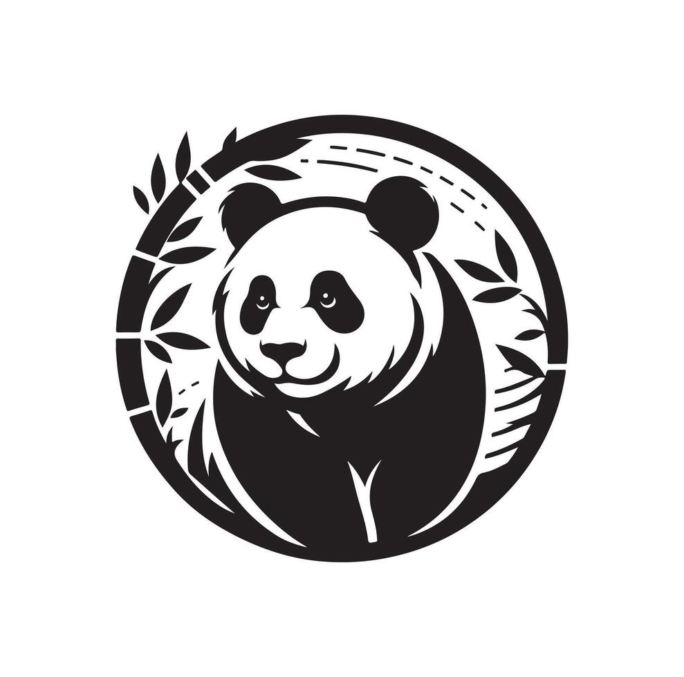 panda illustratie ontwerp silhouet stijl vector