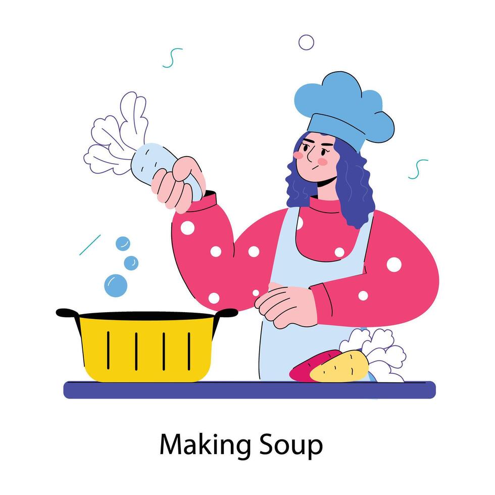 modieus maken soep vector