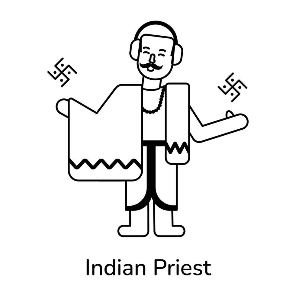 modieus Indisch priester vector