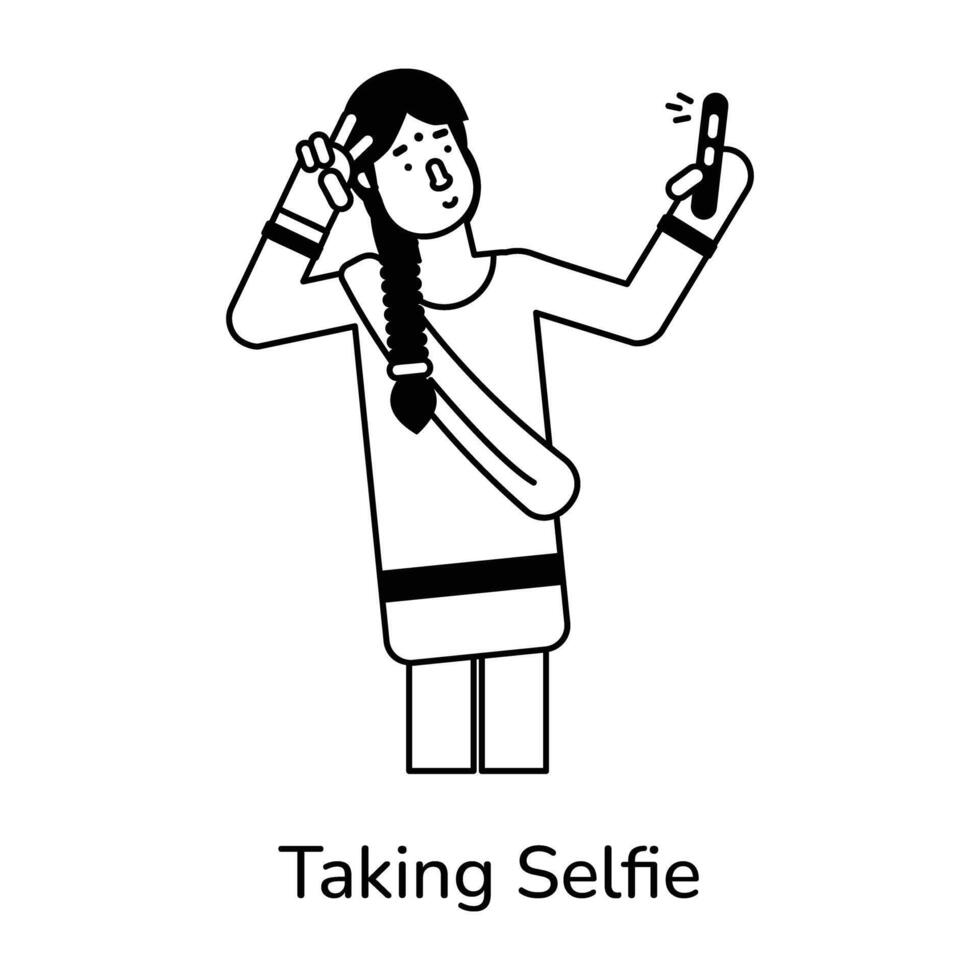 modieus nemen selfie vector