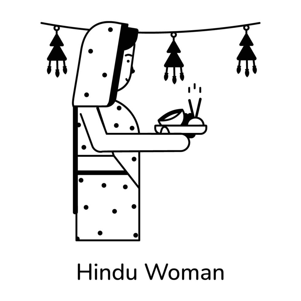 modieus Hindoe vrouw vector